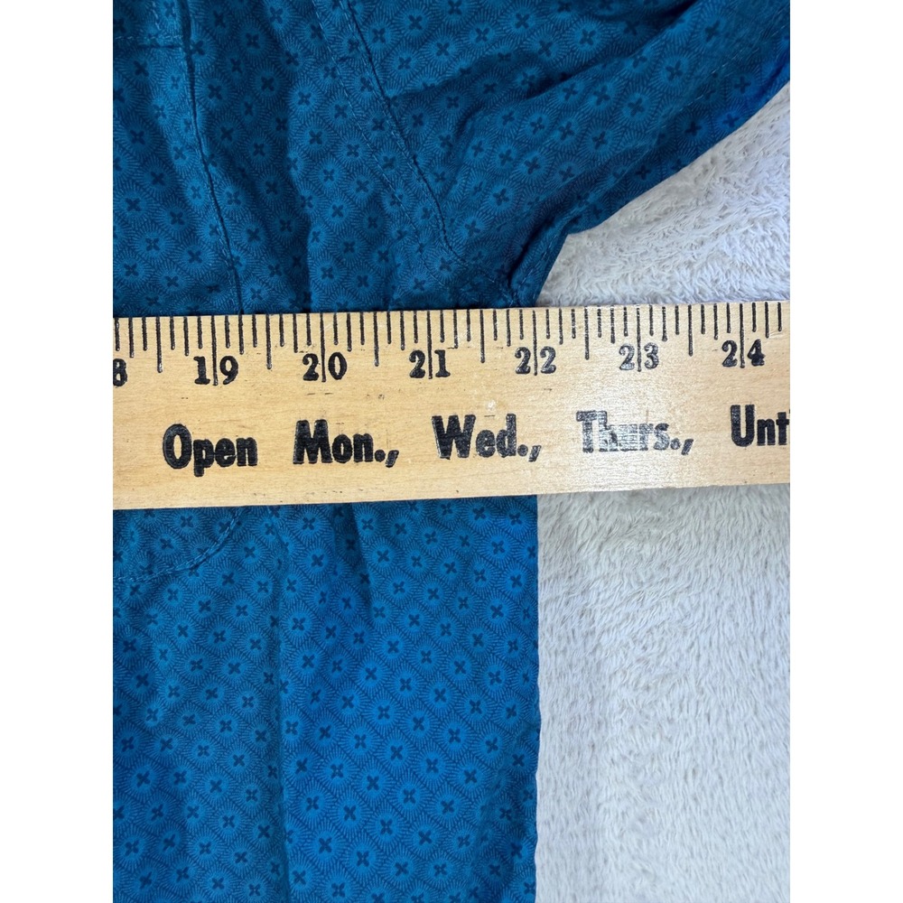 Cinch Button Down Shirt Women S Teal Blue Geometric Western MTW1105345 - Picture 6 of 8